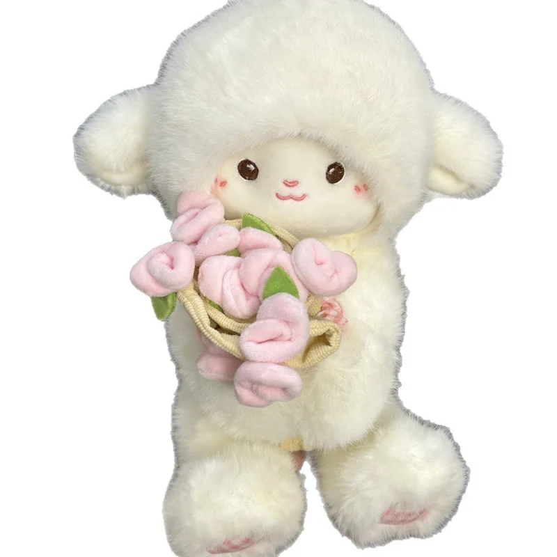 Adorabile malvagio Creativo Morbido peluche bambola Piccolo Anime Bouquet di rose Bambola Animale LambSleep Compagno Giocattolo alla moda Bambola Festival Regalo