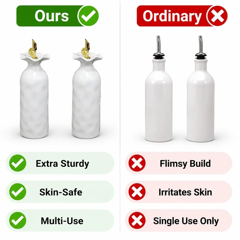White Ceramic Oil Bottle Automatic Opening and Closing Oil Pot Leak-proof Home Kitchen Seasoning Soy Sauce Vinegar Oil Bottle