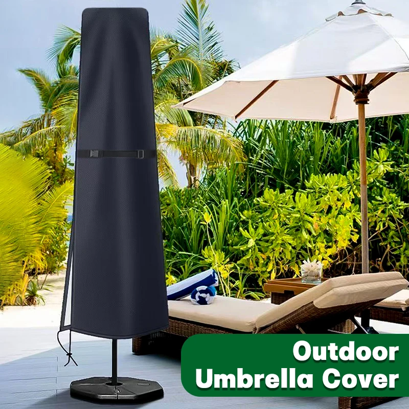 

Patio Umbrella Cover Waterproof Outdoor Anti-UV Protective Cover Oxford Cloth Garden Cantilever Parasol Dust Cover Accessorie