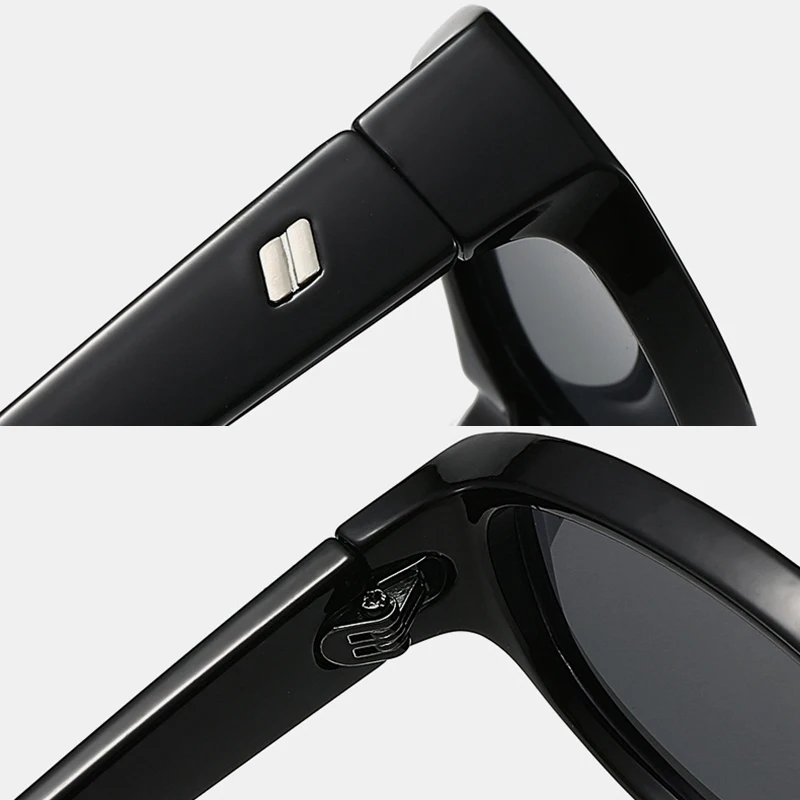 SHAUNA Retro Rivets Small Oval Sunglasses UV400