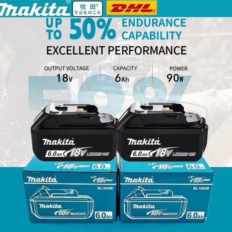Genuine makita BL1860 18V 6AH Battery Power Tools Li-ion Replacement LXT BL1850 BL1840 for 18V Screw