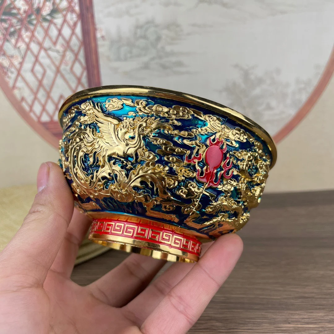 

Longteng Shengshi Pinched Silk Enamel Gilded Bowl Annual Made Longfeng Chengxiang Decoration Home Store