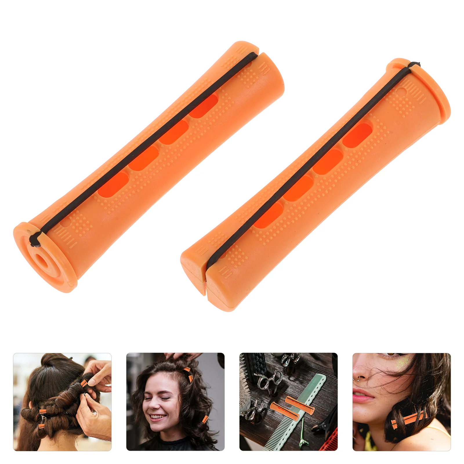 30 Pcs Hair Rollers Crimper Tool Perm Set Perming Kit Bar Twisting Rod DIY Rods for Short Orange Man