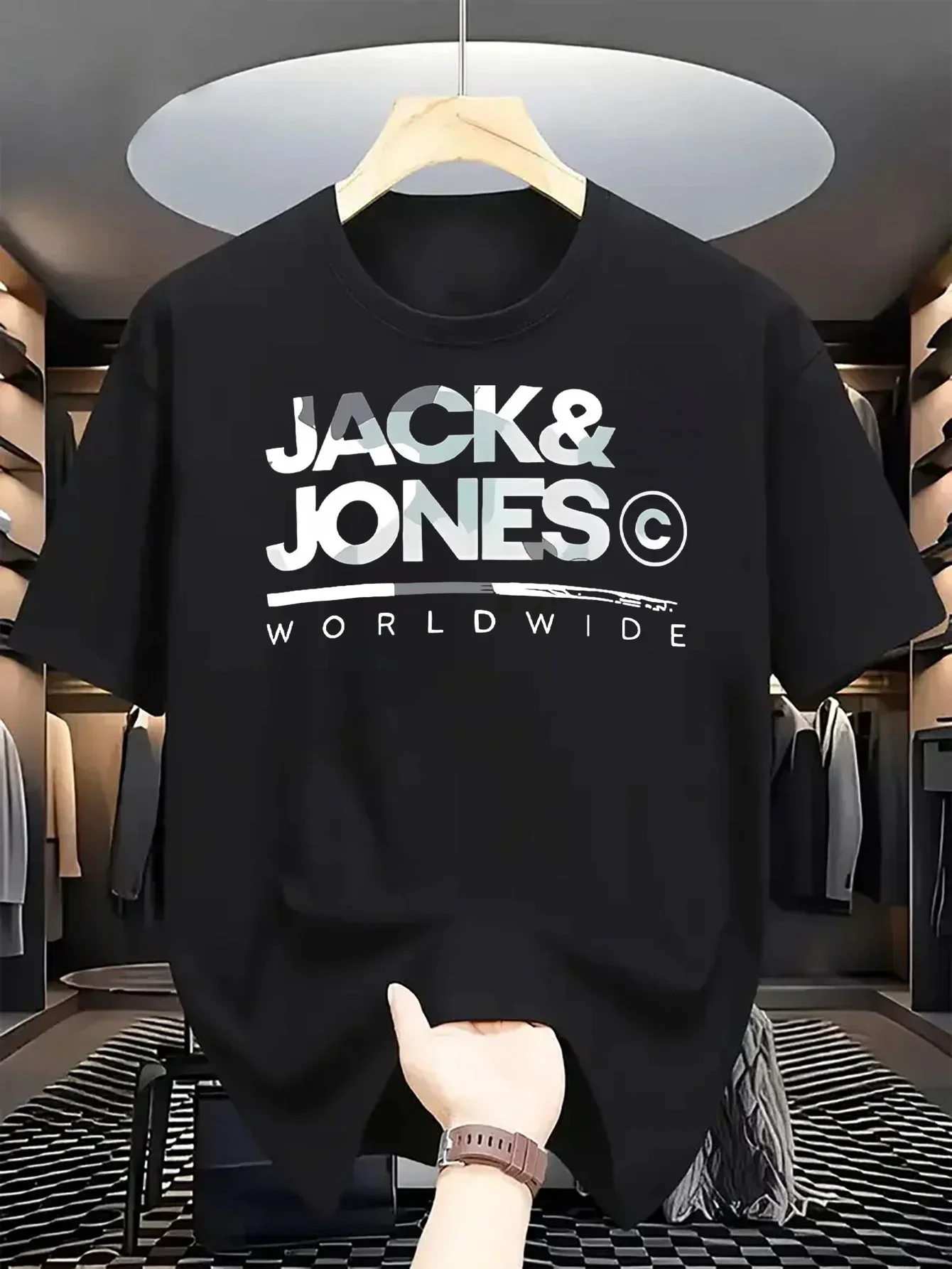 Camiseta JACK JONES 2026 para Hombre y Mujer, Camiseta de Manga Corta de Algodón, Marca de Lujo, Moda, Tendencia, Prenda Superior Cómoda