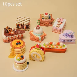 DIY Creativity Delicious Dessert Building Blocks Kit Kitchen Sweet Food Cup Cake Toast Lce Cream Bricks Set Toys for Girls Gift