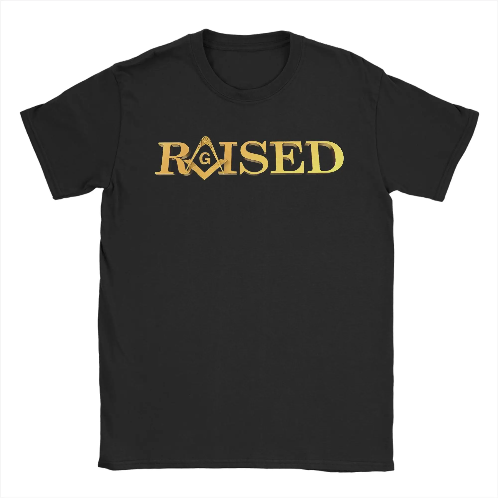 Raised Square & Compass Masonic Freemason T-Shirt for Men Women  100% Cotton Tee Shirt Round Neck T Shirt Graphic Printed Tops