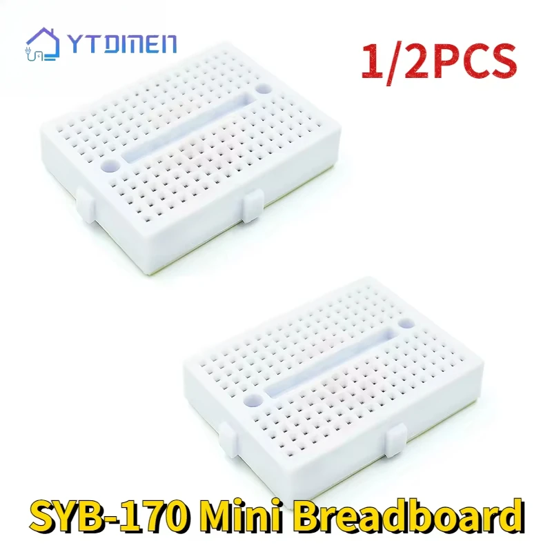 1pcs/2pcs SYB-170 Mini Breadboard Solderless Prototype Test Board 170 Tie-points PCB Boards White for Arduino
