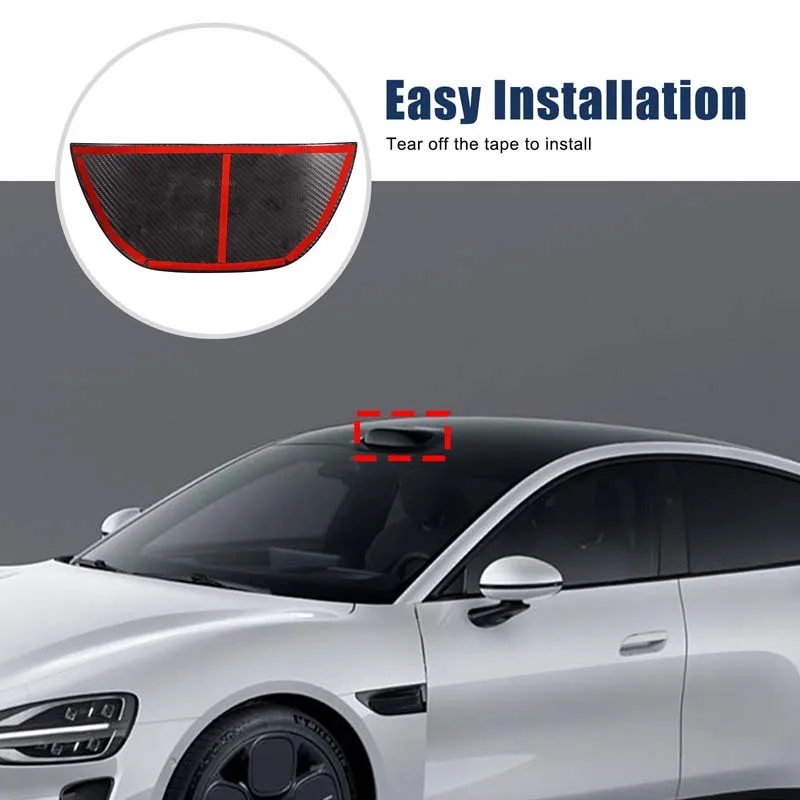 

1 шт., настоящее углеродное волокно для Xiaomi SU7 2024+, декоративная наклейка на переднюю крышу камеры автомобиля, аксессуары для защиты салона автомобиля