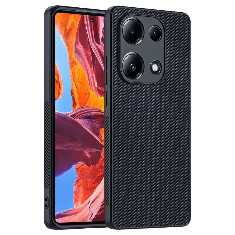 Fashion Carbon Fiber Case For Xiaomi Redmi Note 13 Pro 4G Cover Anti-knock Luxury Cases For Xiaomi POCO M6 Pro 4G