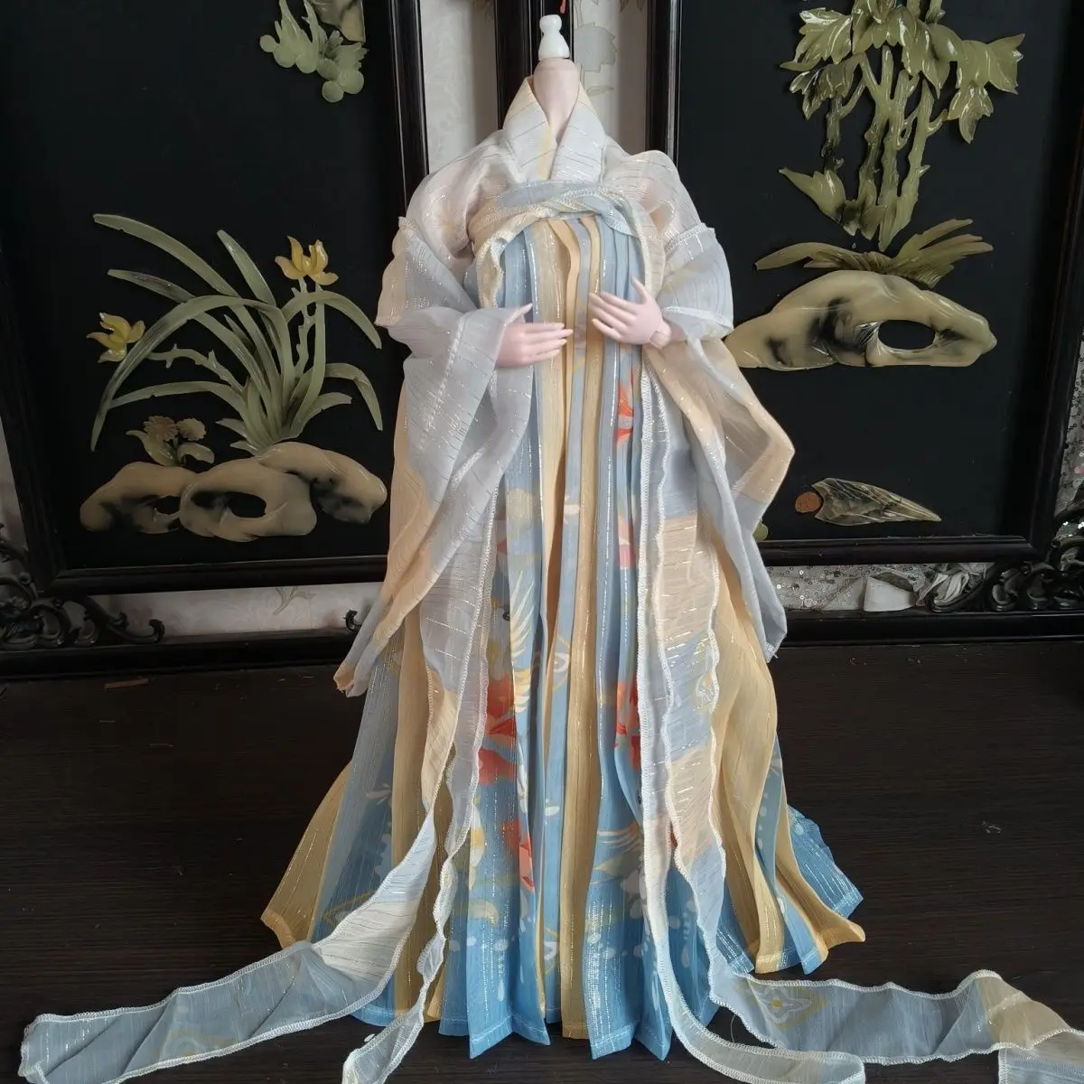 

Костюм для куклы 1/4 (45 см) в старинном китайском стиле Ханьфу, аксессуары для кукол, игрушки для игры в дочки-матери, без куклы.