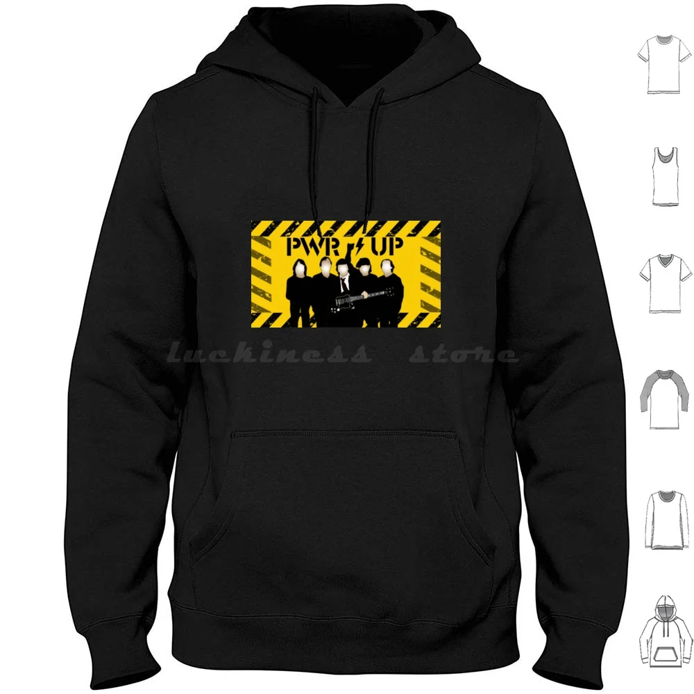 Pwr Up Sudadera con capucha de algodón de manga larga Angus Young About Eddie Angus Young About Malcolm Angus Young About Axl Rose Angus