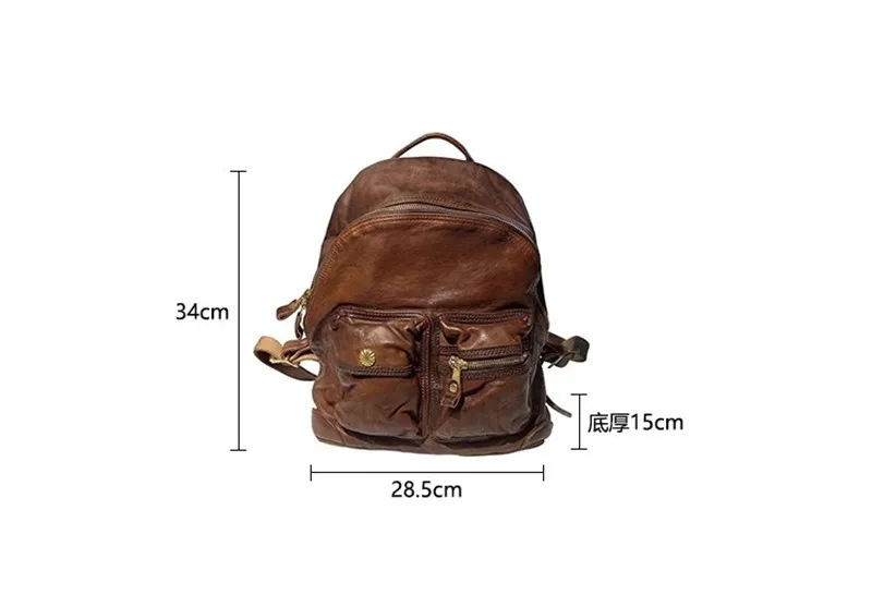 PNDME vintage high-quality genuine leather men\'s women\'s backpack designer luxury handmade soft real cowhide travel schoolbag