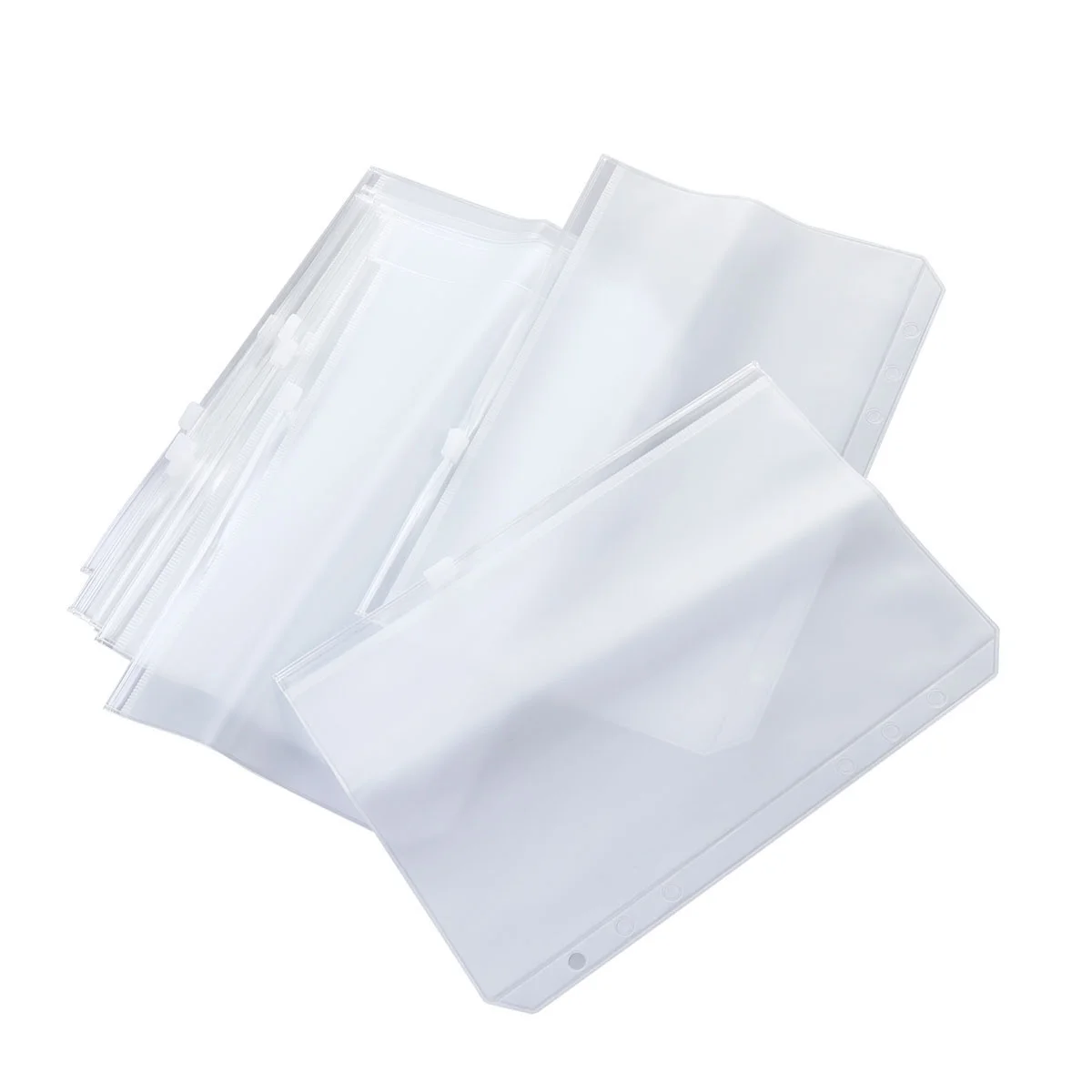 

10pcs A5 Zipper Storage Bag Transparent Document Folder Travel File Organizer For Cards Coins Cosmetics Office