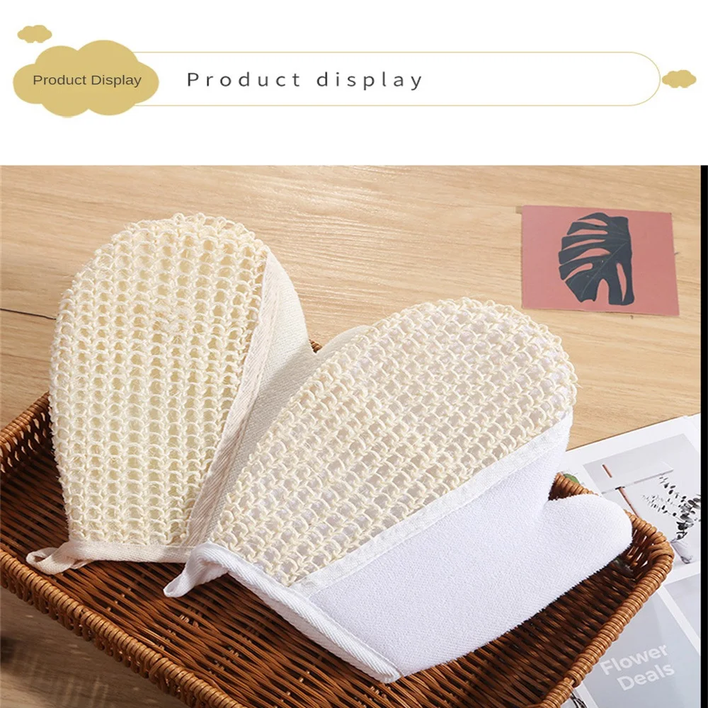 Bath Towel Gloves Dull Polish Fabric Comfortable Shower Scrub Exfoliator Double Sided Bath Gloves Double Sided Bath Gloves Tool