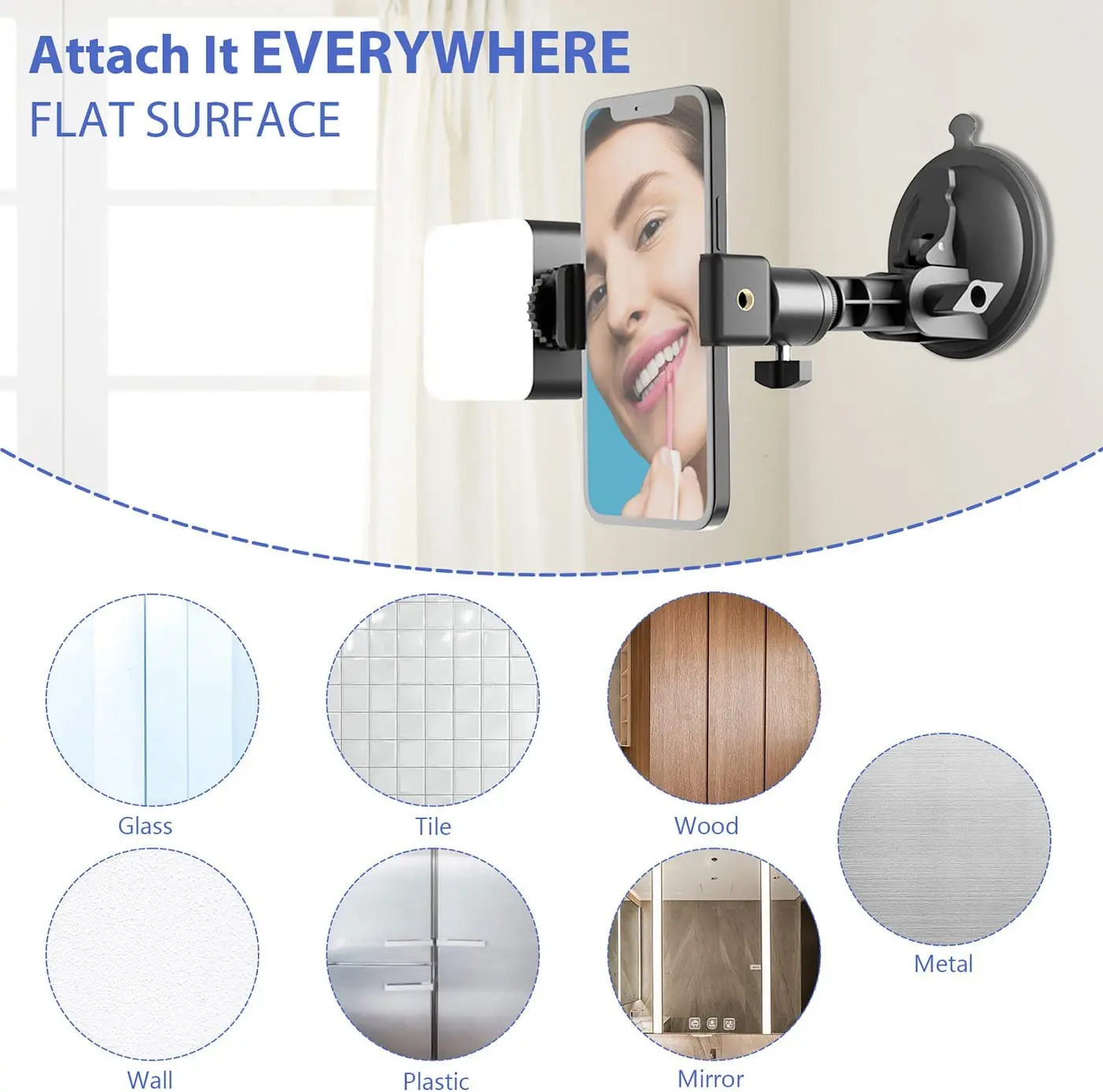 Suction Cup Selfie Light LED for Phone Laptop Tablet Computer Phone Light for Video Conference Zoom Photography Makeup Youtube