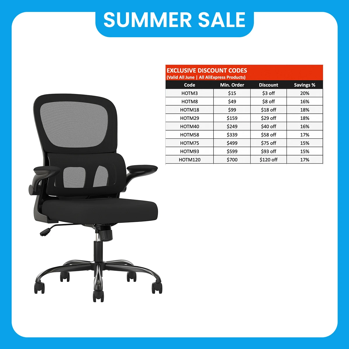

Mesh Ergonomic Office Chair with Lumbar Support, Comfortable Computer Desk Chair, Adjustable Height Swivel for Home Office