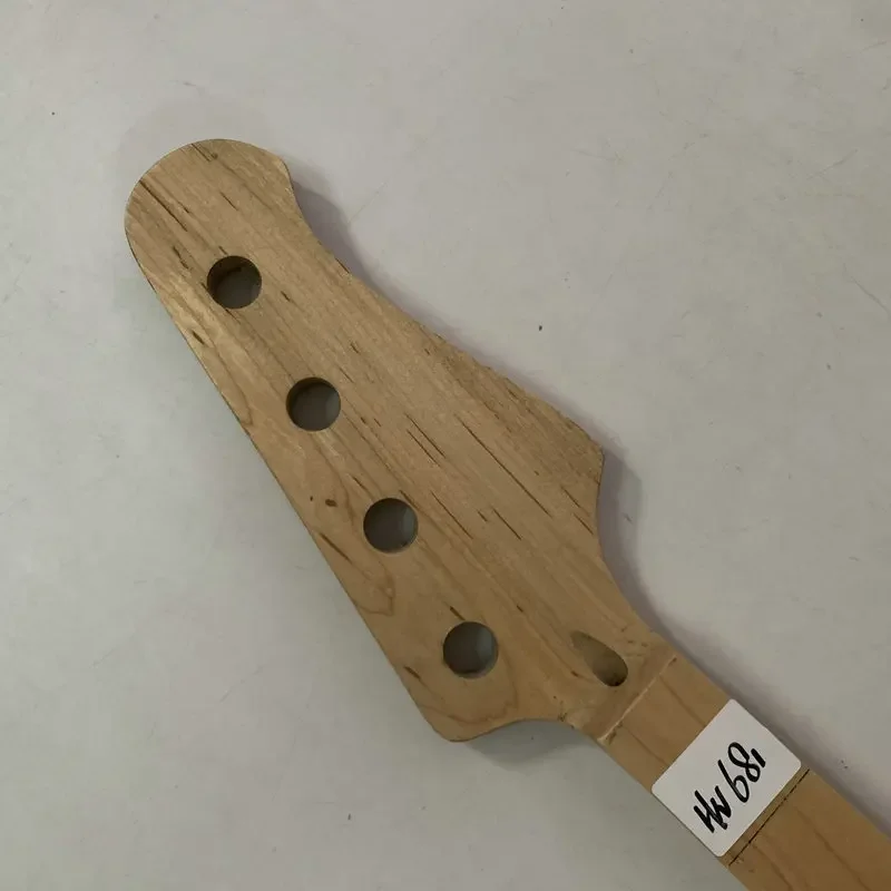 HN681 4 Strings Electric Bass Custom Order Unfinished Bass Neck Natural Maple without Frets for DIY Replace with Damages