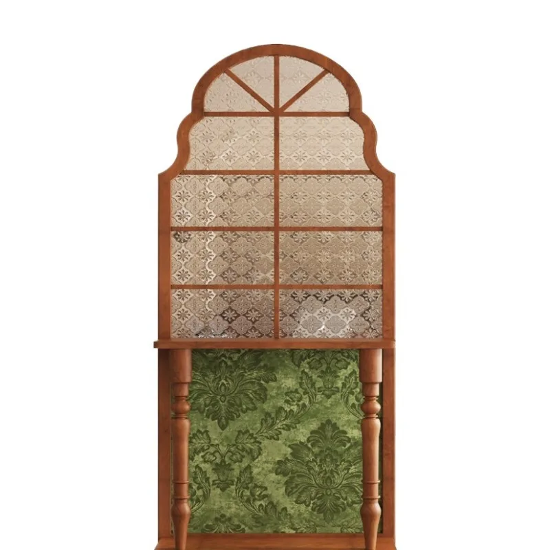 partition screen living room is opposite the door, entry door blocking glass solid wood French retro American shelf