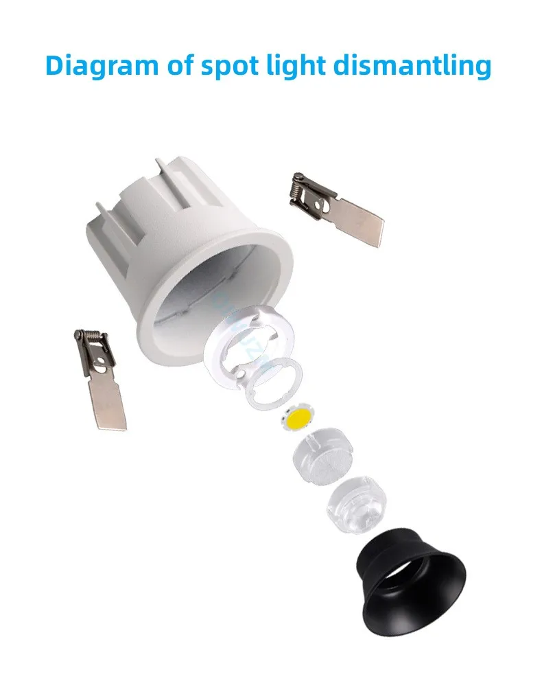 Spot Lumineux LED Étanche avec Technologie COB Intégré IP65, Éclairage à Intensité Réglable, 7/12/15/18/20/24W, pour Cuisine, Anti-Éblouissement