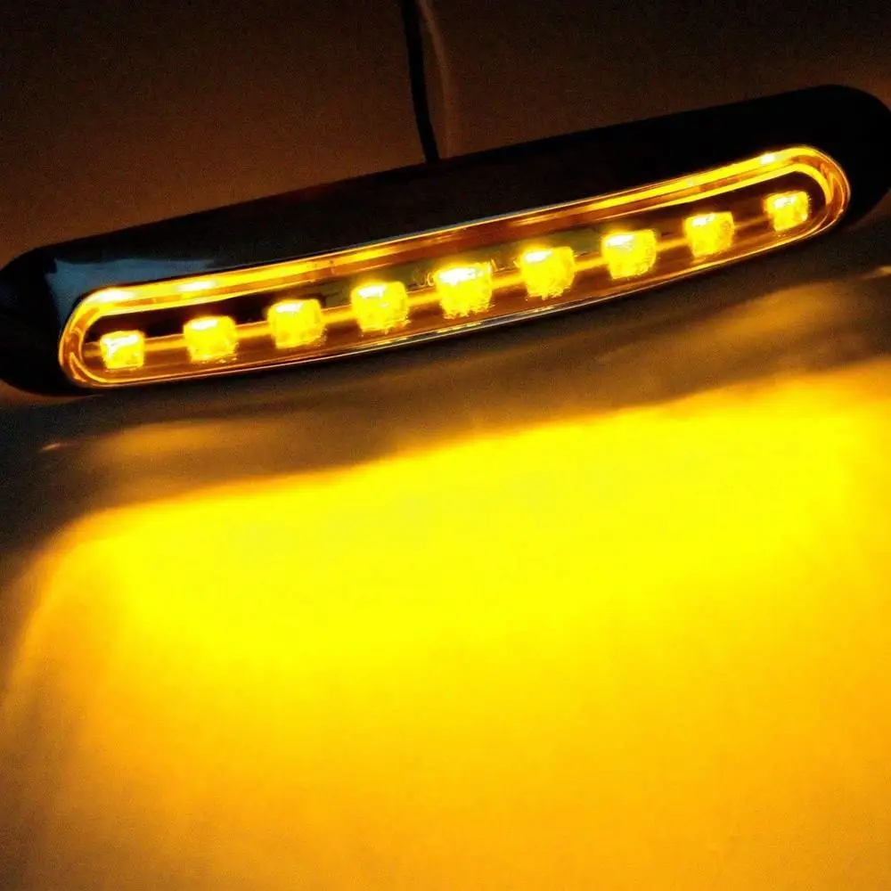 2pcs 9 LED Side Marker Light 10-30V Waterproof Amber Red White Clearance Lamp for Truck Trailer RV Pickup Lorry Warning Signal - view 5