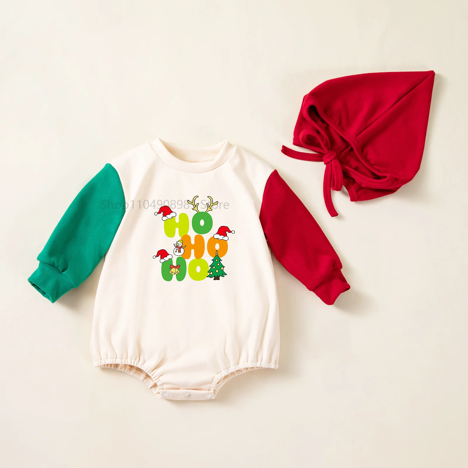 新生児の最初のクリスマス衣装長袖クリスマスロンパース帽子付き - Baby Clothing Usa のレビューと価格
