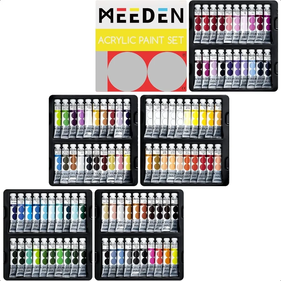 

MEEDEN Heavy Body Acrylic Paint Sets 100 Colors Art Paint Tubes Nontoxic 0.41 fl Oz 12ml Acrylic Paints for Adults Beginners