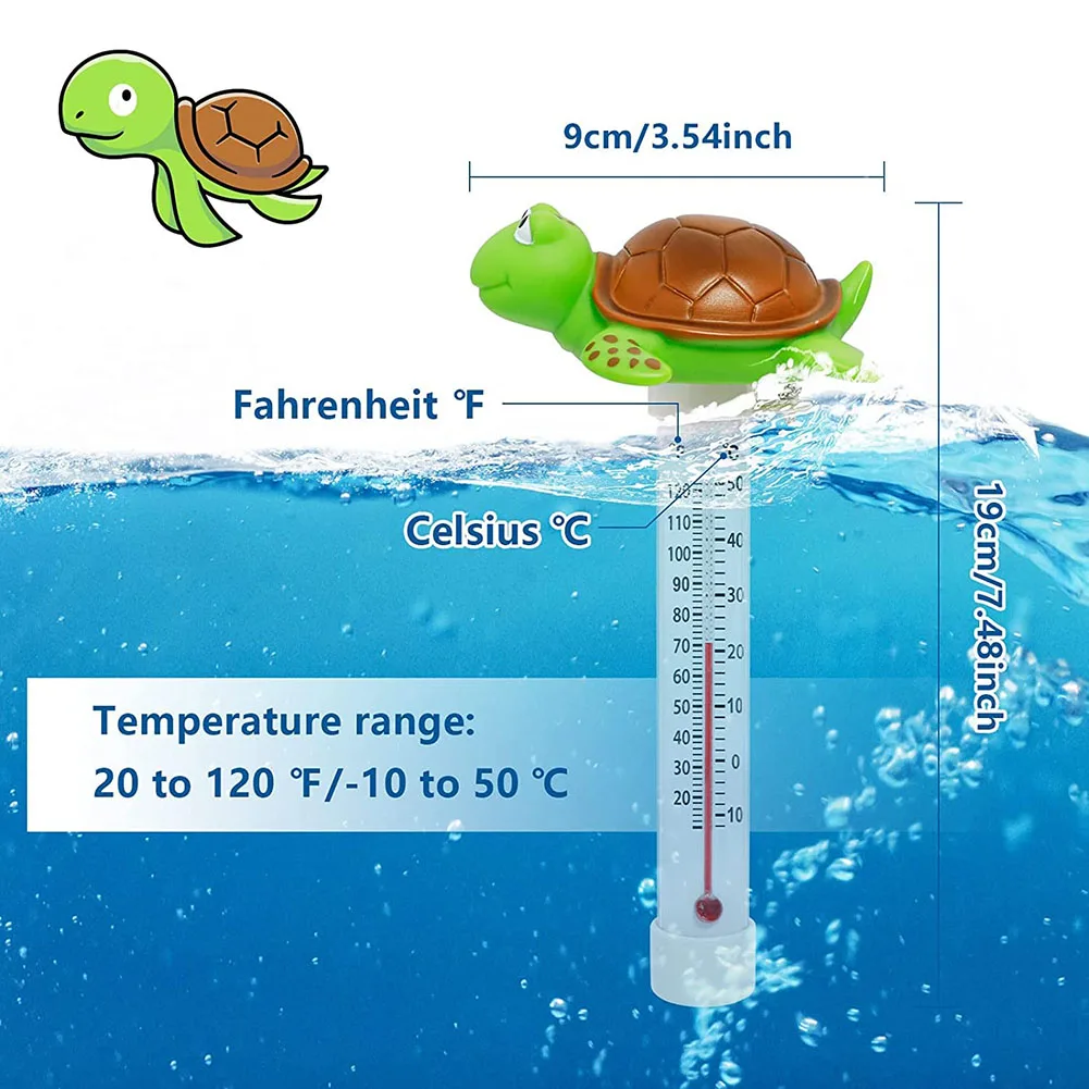 Large Display Floating Pool Thermometer Product Name Pool Floating Thermometer Turtle Shaped Waterproof Design Easy To Use