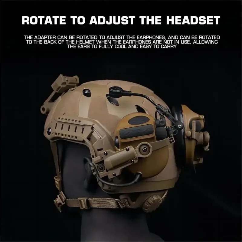 Rotatable Adapter for COMTAC3 Headphone, Tactical Headset Accessories, OPS CORE, ARC, Wendy M-LOK Helmet, Nylon Bracket