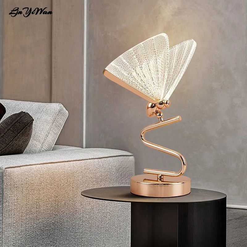 

The new butterfly table lamp modern minimalist designer living room sofa side bedroom bedside study desk lamp