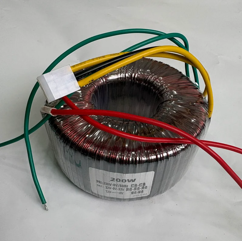 200W Pure Copper Toroidal Transformer Input: 0-230V Output: AC32V-0-32V 0-12V for Amplifier