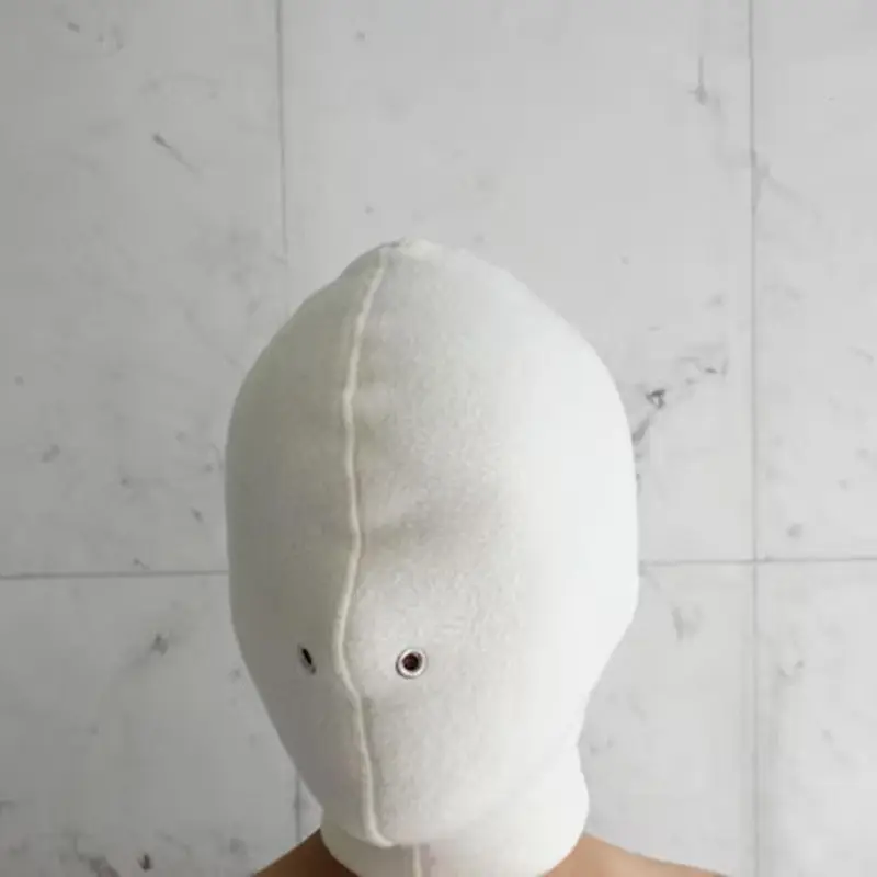 Full Face Cap Hat Blindfold Breathable Single-Sided flannel Open Nose Head Cover Unisex Cosplay Head Hood Thicken Handmade
