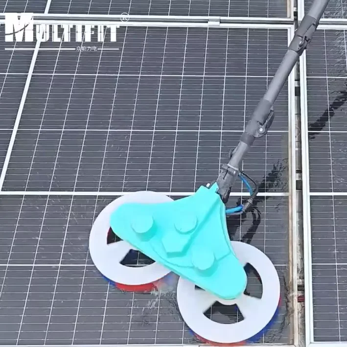 Multifit 3.5m Double Head Solar Panel Cleaning Brush With AC/DC Power Dry/Water Cleaning Rooftop High Efficient Factory Price