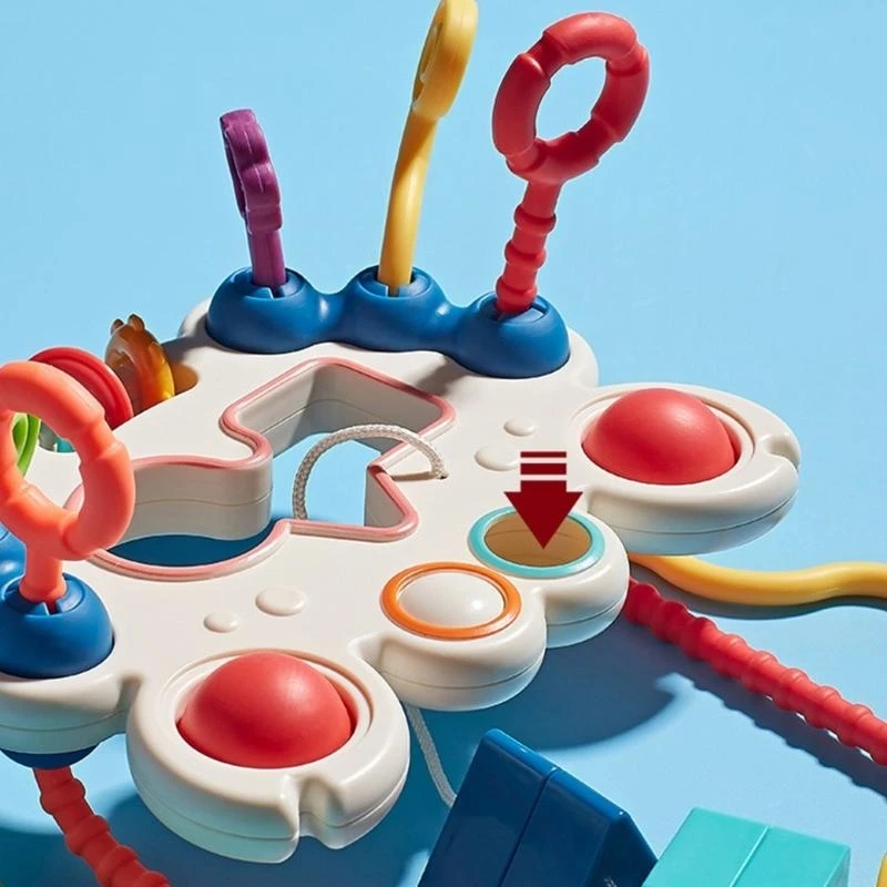 赤ちゃん感覚シリコーン引き紐おもちゃギフト 18 ヶ月以上の幼児男の子女の子 15UB