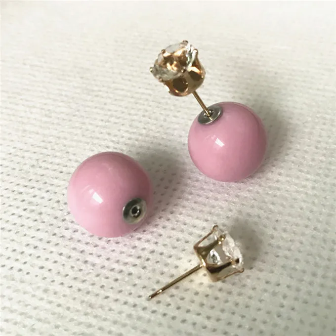 New Sales 11colors Fashion Simulated Pearl Candy Piercing Wedding Stud Earrings 2sizes Brincos Perle