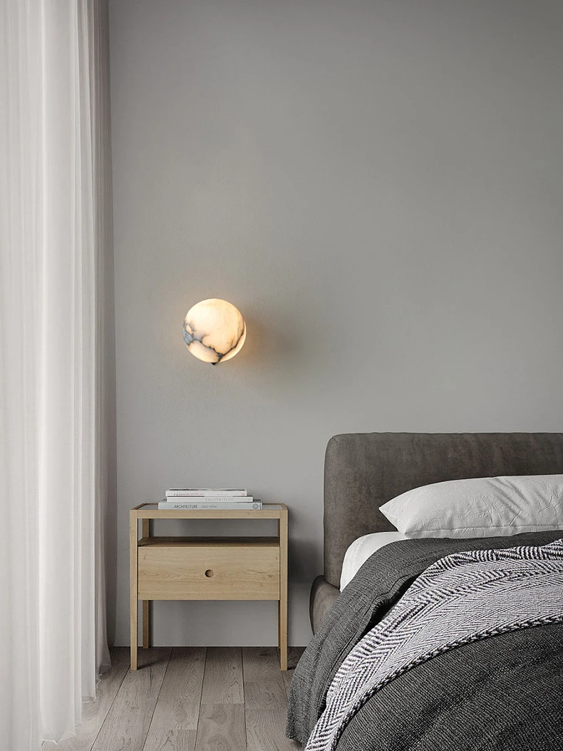 Natural Marble Ball Wall Lamp G9 Bulb Personalized
