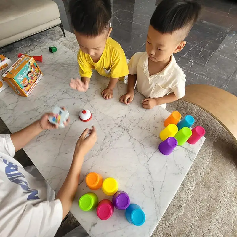 Kids Stacking Cups Toy Funny Educational Stacking Cups Quick Cups Games Portable Learning Toys For Fine Motor Skills Hand-Eye