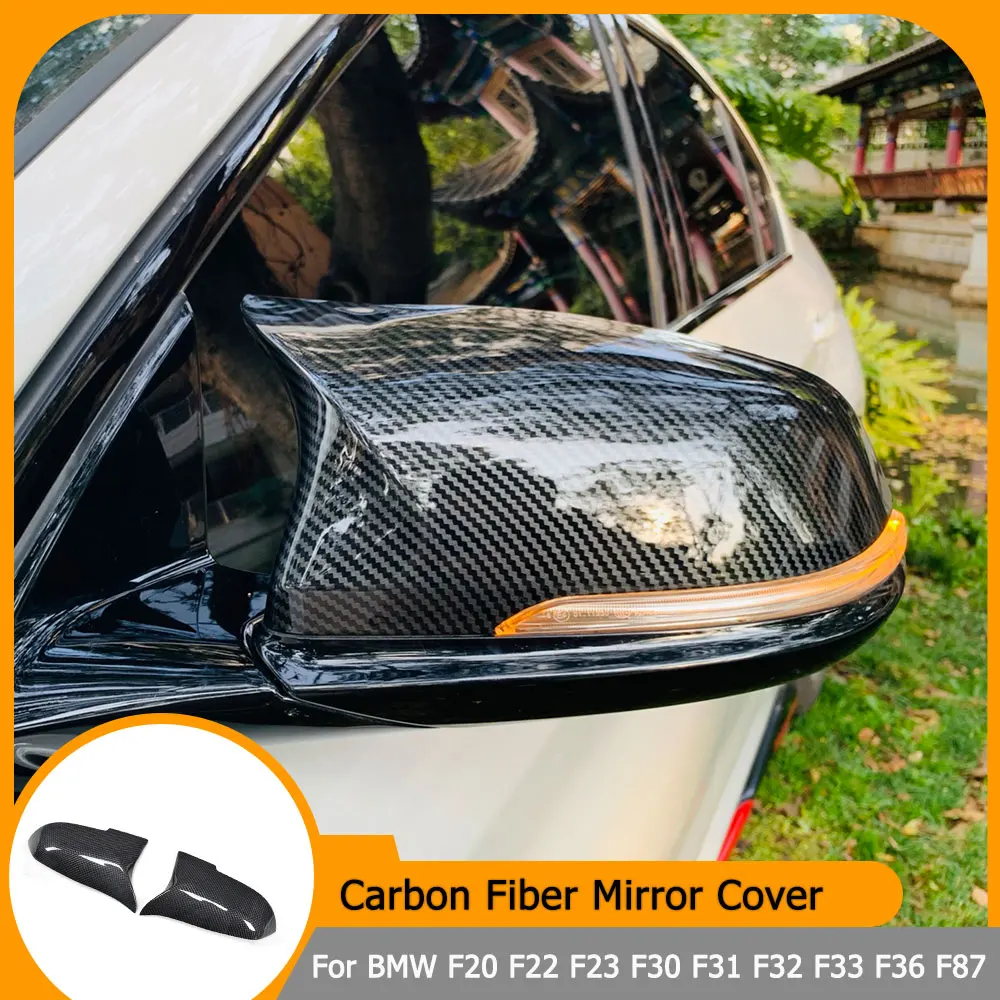 

Car Mirror Cover Caps for BMW F20 F22 F23 F30 F31 F32 F33 F36 F87 M2 X1 E84 Real Carbon Fiber Replacement Rearview Mirror Cover