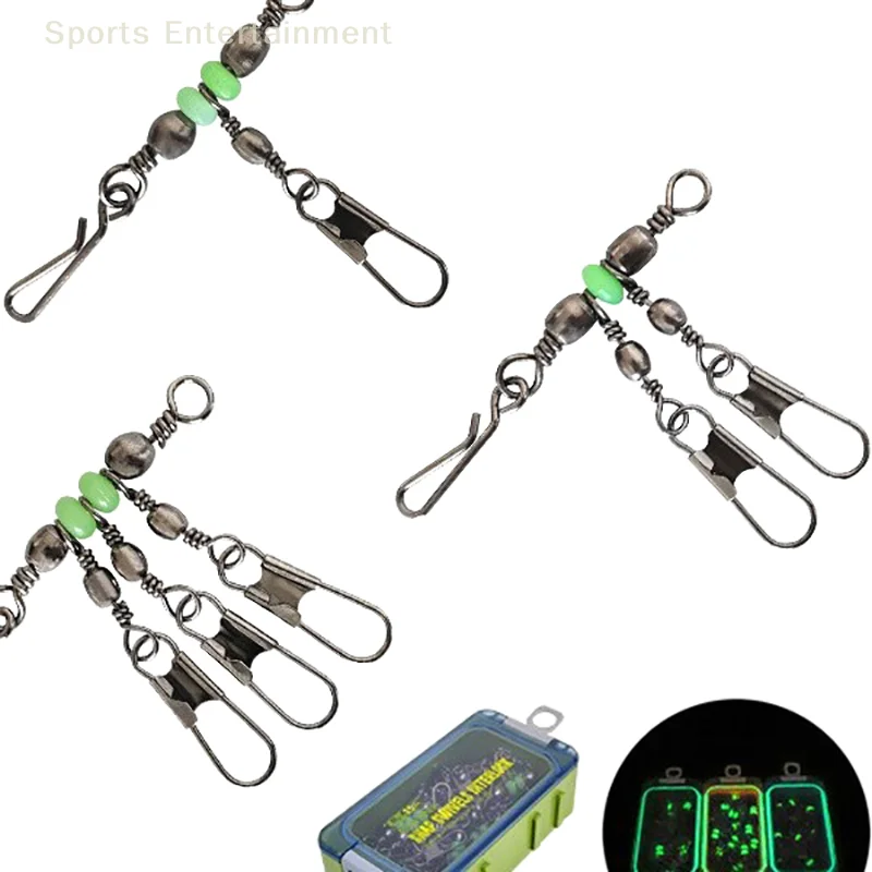 Wooden Shrimp Fishing Group Glow-in-the-dark Bead Swivel Interlock Buckle Set Pin Set Fishing equipment storage box