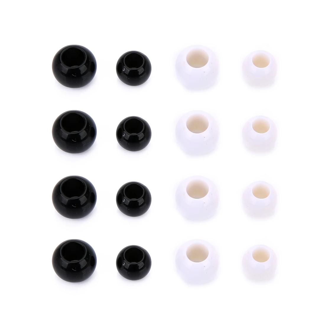 6/8/10/12/14/16mm Acrylic Beads Black White Solid Color Large Hole Loose Round Beads for DIY Bracelet Necklace Jewelry Making