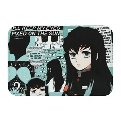 Anime Demon Slayer Door Floor Kitchen Bathroom Mats Muichiro Tokito Kimetsu No Yaiba Doormat Living Room Entrance Rug Carpet