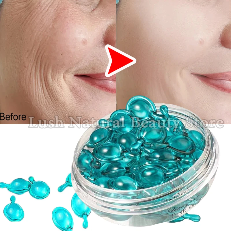 

New Blue Copper Peptide Capsule Face Serum Wrinkle Remove Essence Tightens Night Moisturizing Radiant Rejuvenation Skin Care