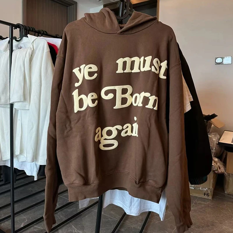 Brown New Heavyweight Loose Foaming Printing Hoodies Men Woman 1:1 Good Quality Trend Pullovers CPFM Sweatshirts