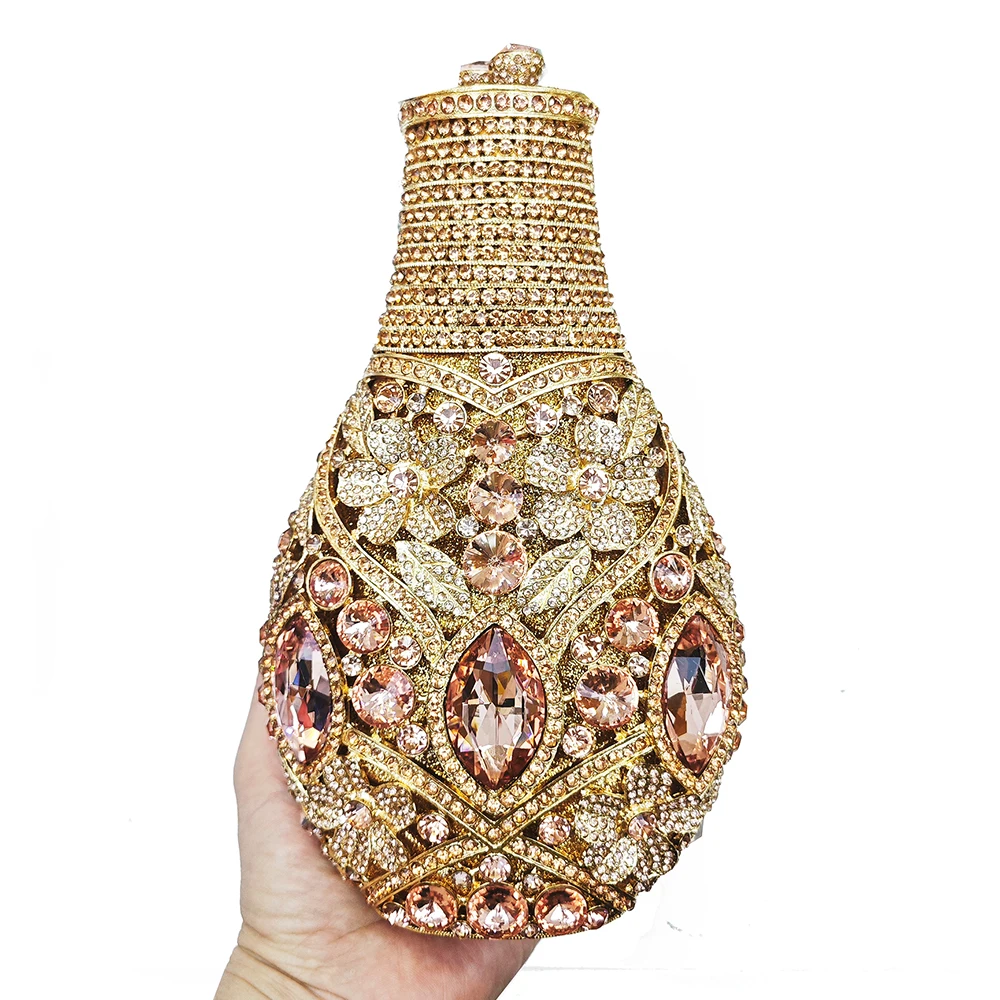 Orange Watermelon Slice Rhinestone Evening Purse Bags Crystal Clutch Bag Women Party Handbag Ladies Wedding Bridal Bags