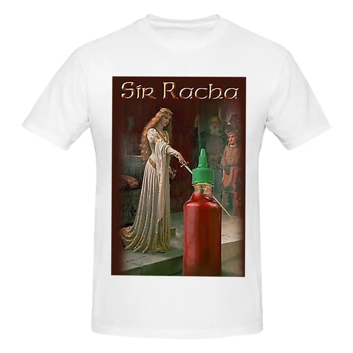 Camiseta Sir Racha Sriracha Sauce para hombre, camisetas de talla grande a la moda, camisetas de algodón con cuello redondo para hombre, camisetas cortas de verano para hombre