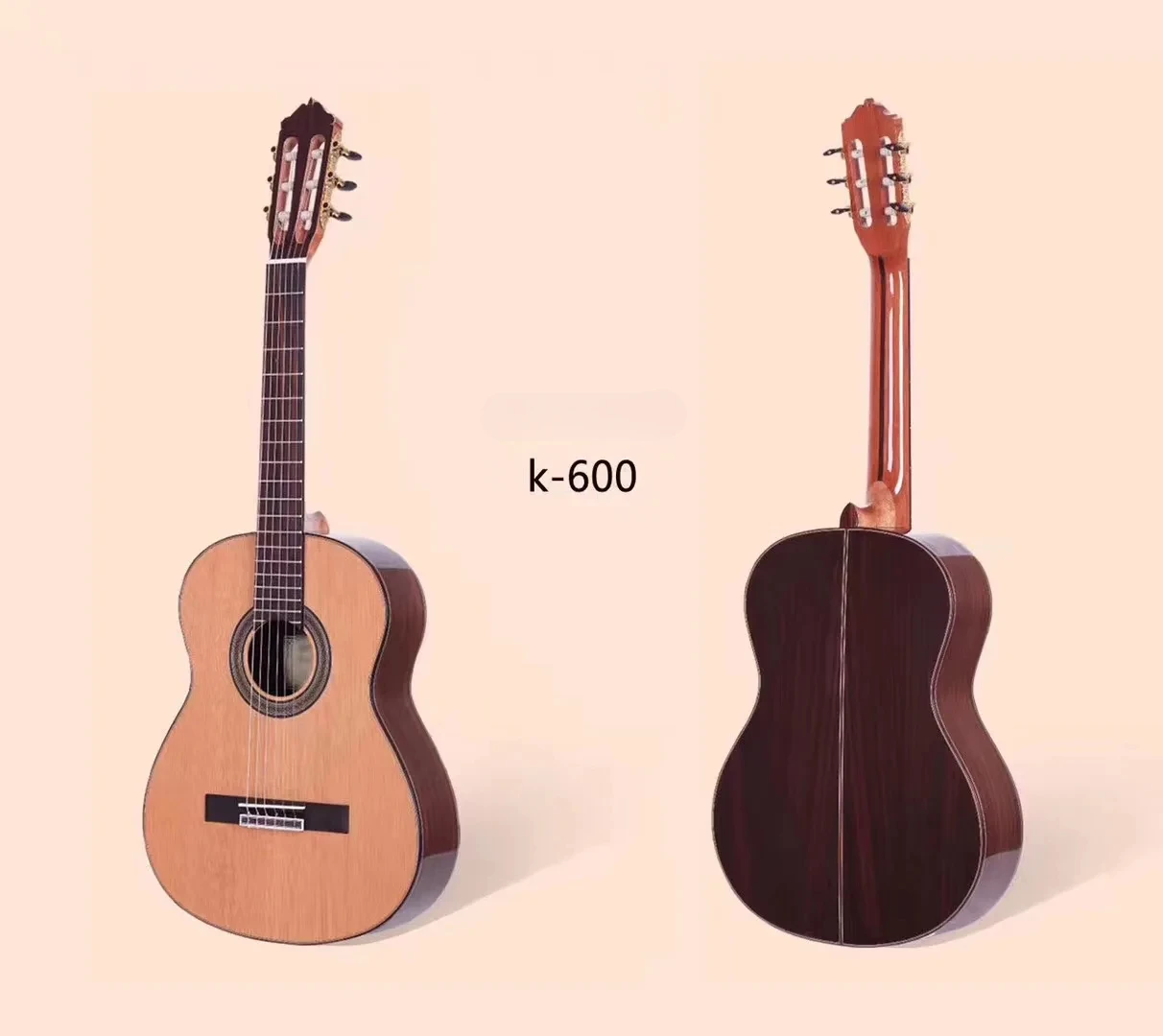 

Professional High Quality Handmade 4/4 Size All Solid Cedar Rosewood Classical Guitar K-600