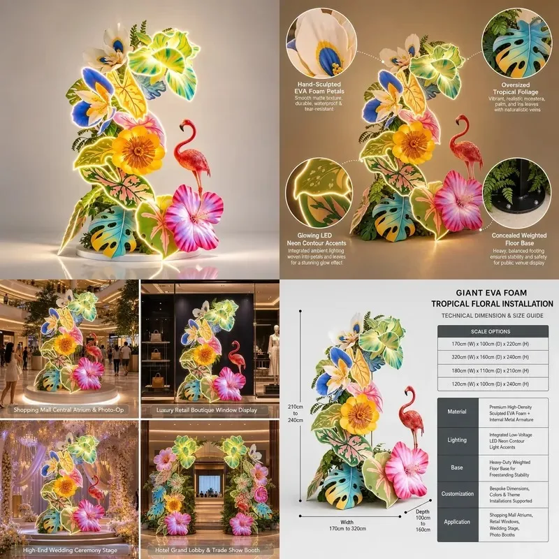 Wholesale high-end outdoor indoor LED lighting artificial flower table ornament wedding aisle window display decoration