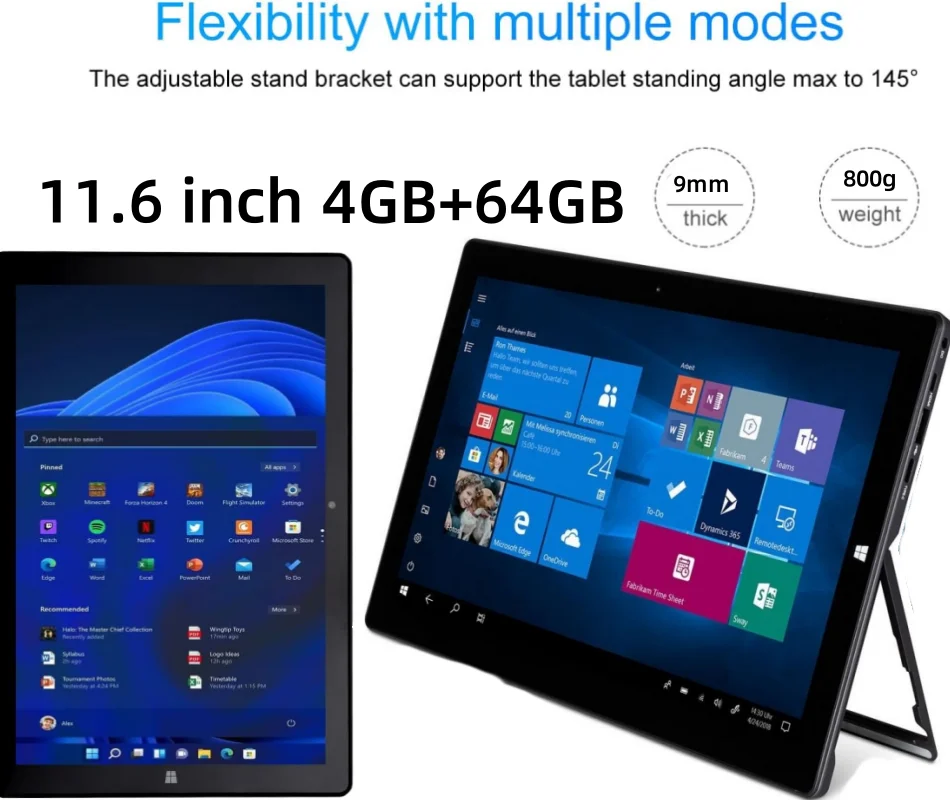 

11.6 INCH 64 Bit 4GB DDR RAM +64GB ROM PAD1162 Intel Celeron N3350 Windows 10 Tablet PC 1920 x 1080 Pixels HDMI-Compatible