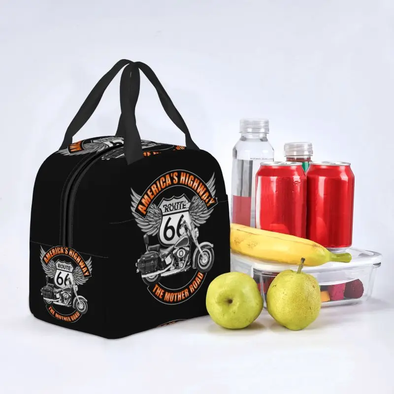 Borse per il pranzo isolate autostradali per Picnic all'aperto USA Highway moto dispositivo di raffreddamento portatile termico Bento Box donna bambini