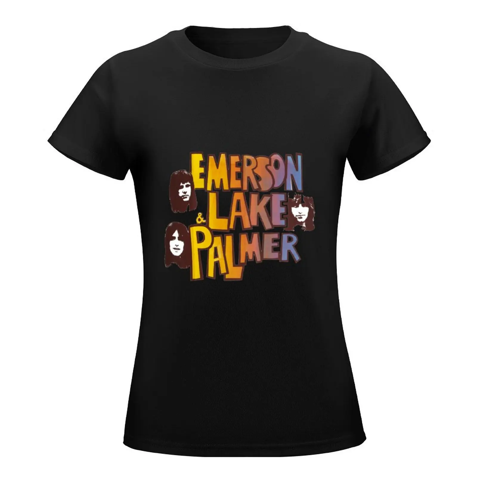 Emerson Lake and Palmer- ELP band T-Shirt blacks quick drying plain Woman fashion