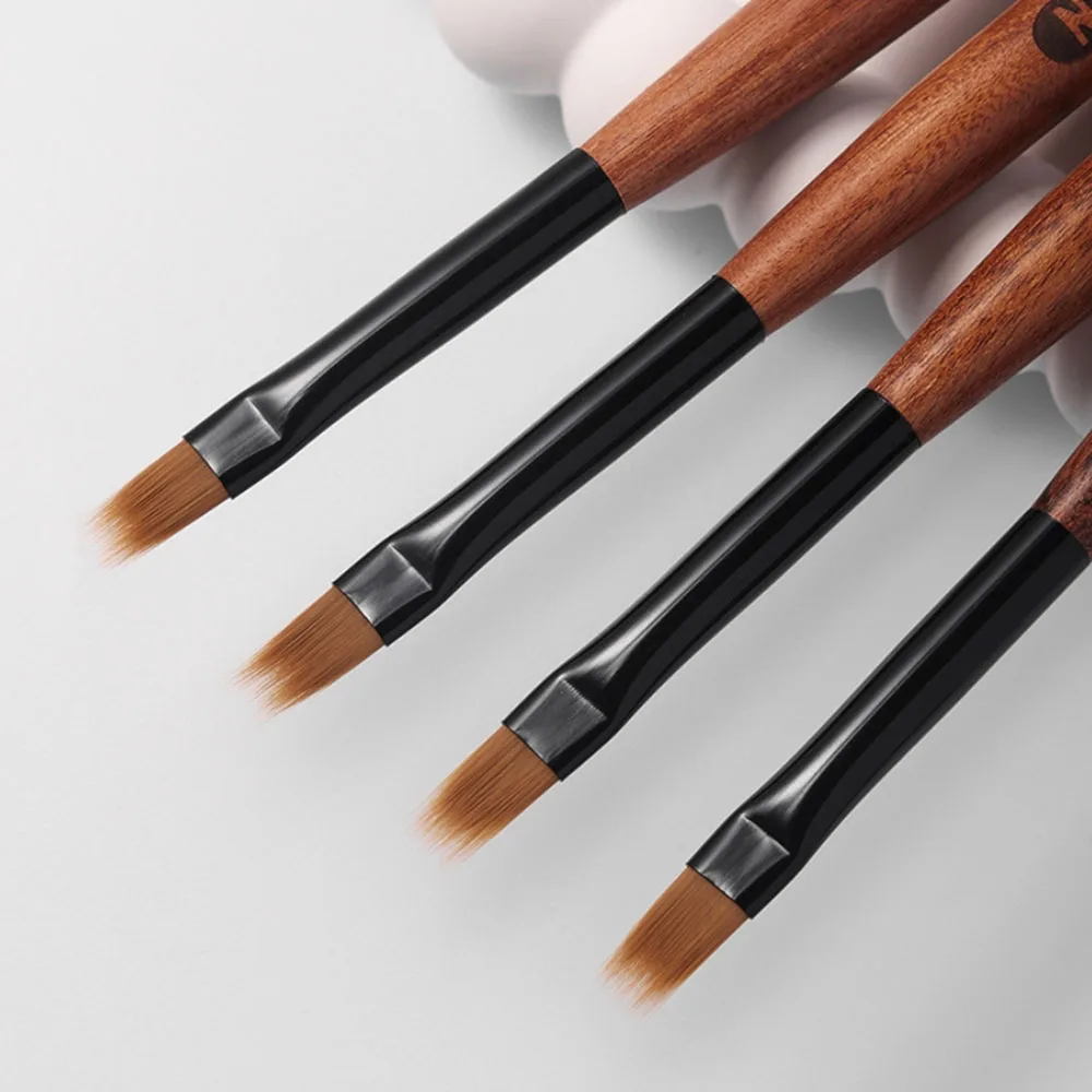 Brown Wood Nail Ombre Brush Nail Art Painting Pen Brush Lace UV Gel Polish Gradient Design Drawing Pen Liner Brush Tools